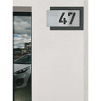 Metzler modernes Hausnummernschild Anthrazit Edelstahl