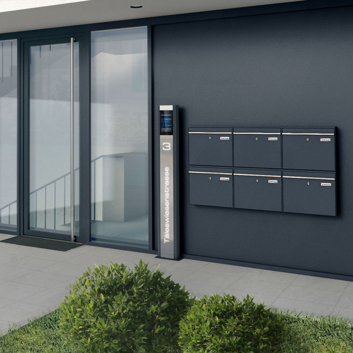 Metzler SDM10S Video-Türsprechsäule | Klingelstele mit Gesichtserkennung | optional mit Personalisierung | Ein- und Mehrfamilien