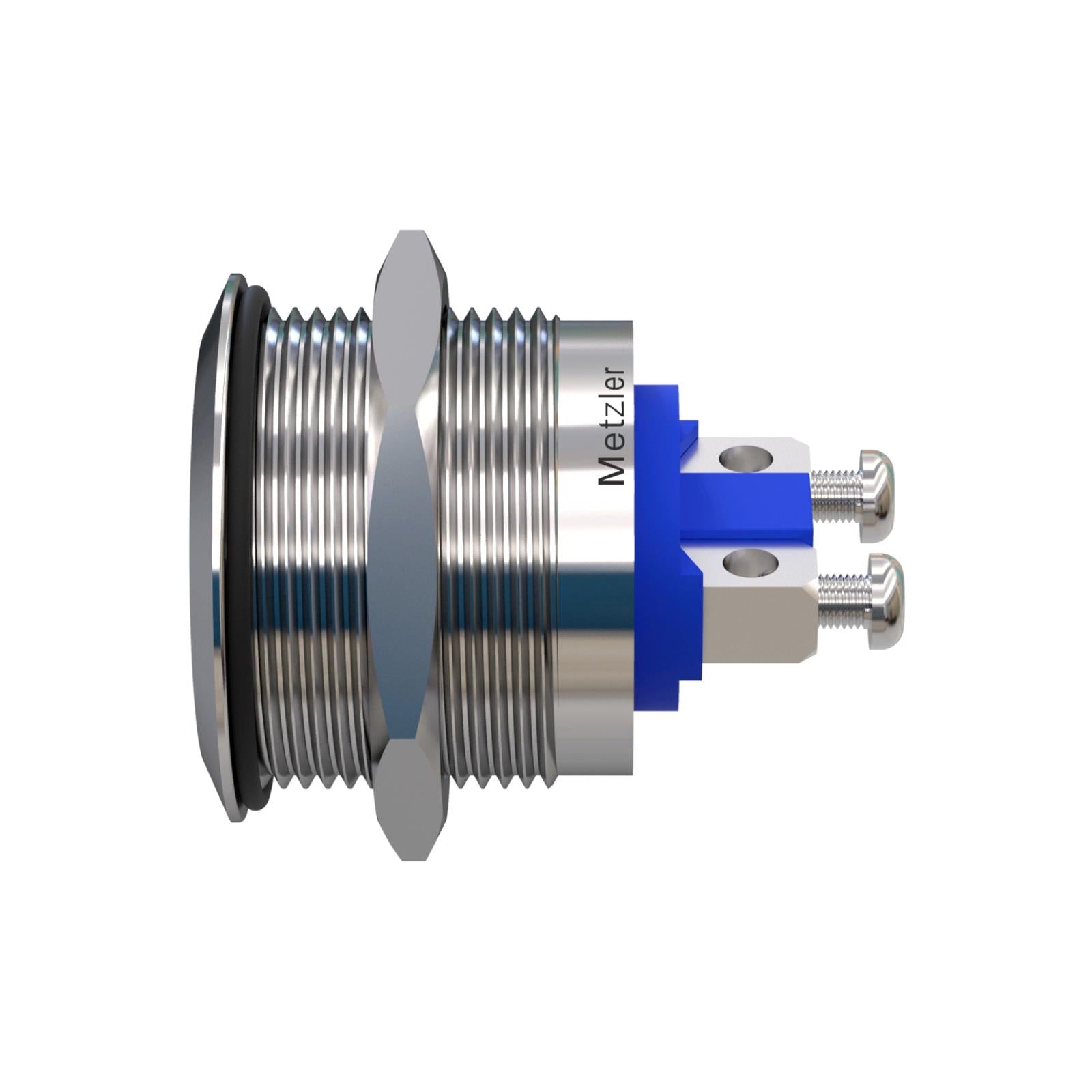 Metzler - Drucktaster 22mm - IP67 IK10 - Edelstahl - Flach - Schraubkontakte