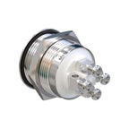 Metzler - Drucktaster 22mm - LED Ringbeleuchtung Grün - IP67 IK10 - Edelstahl - Flach - Schraubkontakte