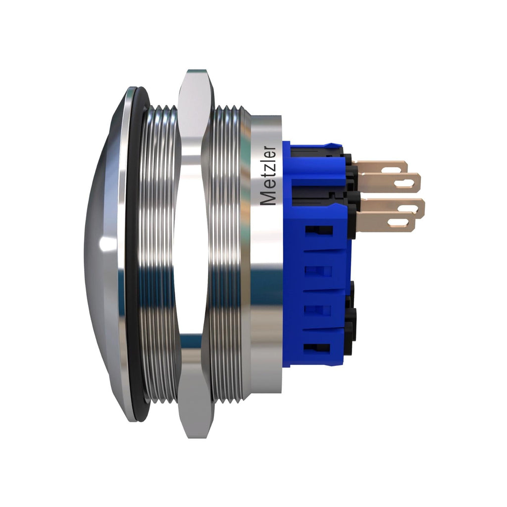 Metzler - Drucktaster 40mm - IP67 IK10 - Edelstahl - Gewölbt - Lötkontakte