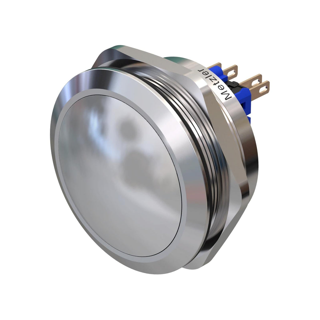 Metzler - Drucktaster 40mm - IP67 IK10 - Edelstahl - Gewölbt - Lötkontakte
