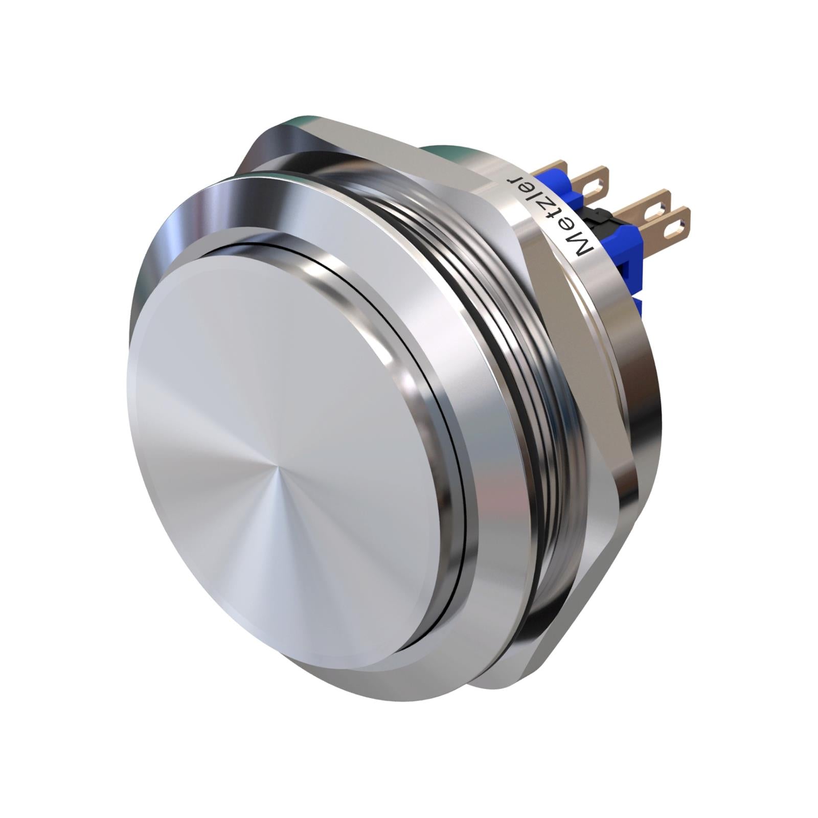 Metzler - Drucktaster 40mm - IP67 IK10 - Edelstahl - Hervorstehend - Lötkontakte