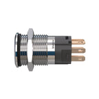 Metzler - Drucktaster 16mm - LED Ringbeleuchtung RGB - IP67 IK10 - Edelstahl - Flach - Lötkontakte