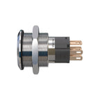 Metzler - Drucktaster 19mm - LED Ringbeleuchtung RGB - IP67 IK10 - Edelstahl - Flach - Lötkontakte