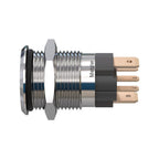 Metzler - Drucktaster 16mm - LED Symbol Power RGB - IP67 IK10 - 15A - Edelstahl - Flach - Lötkontakte