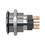 Metzler - Drucktaster 19mm - LED Ringbeleuchtung RGB - IP67 IK10 - 15A - Edelstahl - Flach - Lötkontakte
