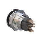 Metzler - Drucktaster 19mm - LED Ringbeleuchtung RGB - IP67 IK10 - 15A - Edelstahl - Flach - Lötkontakte