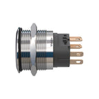 Metzler - Drucktaster 22mm - LED Ringbeleuchtung RGB - IP67 IK10 - Edelstahl - Flach - Lötkontakte