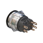 Metzler - Drucktaster 22mm - LED Ringbeleuchtung RGB - IP67 IK10 - Edelstahl - Flach - Lötkontakte
