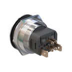 Metzler - Drucktaster 25mm - LED Ringbeleuchtung RGB - IP67 IK10 - 15A - Edelstahl - Flach - Lötkontakte