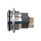 Metzler - Drucktaster 25mm - LED Ringbeleuchtung RGB - IP67 IK10 - 15A - Edelstahl - Flach - Lötkontakte