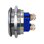 Metzler - Drucktaster 40mm - LED Ringbeleuchtung RGB - IP67 IK10 - Edelstahl - 2-polig - Flach - Lötkontakte