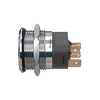 Metzler - Druckschalter 22mm - LED Ringbeleuchtung RGB - IP67 IK10 - 15A - Edelstahl - Flach - Lötkontakte
