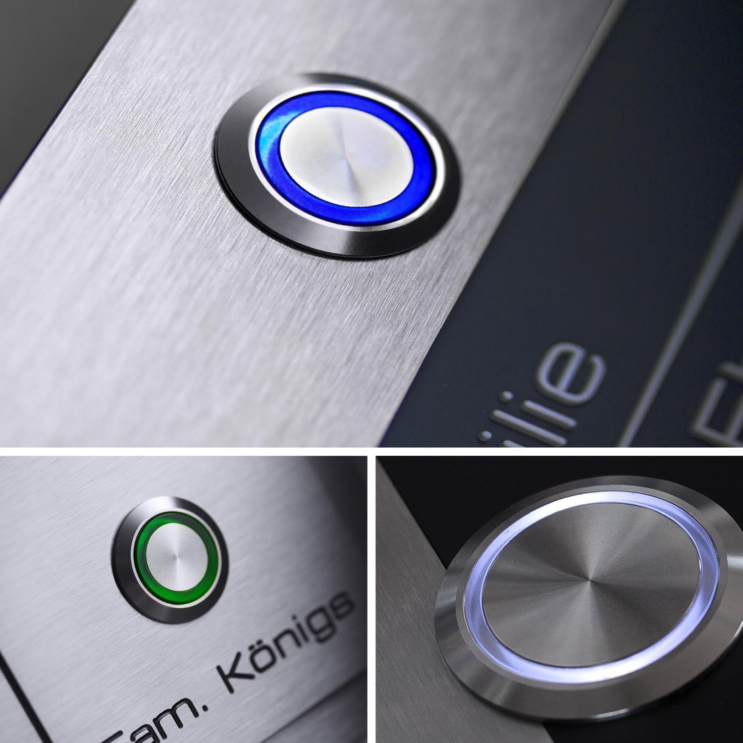 Design Klingelschild - mit Hausnummer aus Edelstahl