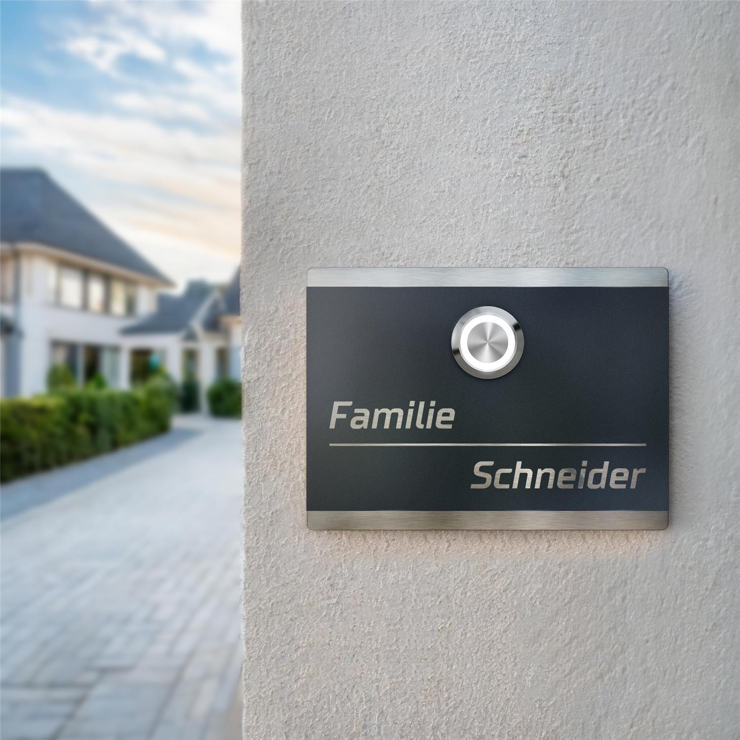 Metzler Türklingel Edelstahl Anthrazit LED Größe wählbar | Heidi