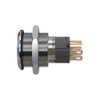 Metzler - Druckschalter 19mm - LED Symbolbeleuchtung RGB - IP67 IK10 - Edelstahl - Flach - Lötkontakte - Wunschsymbol