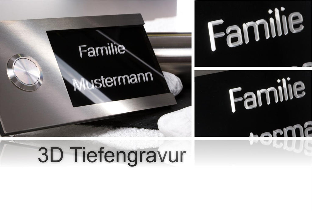 Moderne Türklingel aus Edelstahl - schwarz