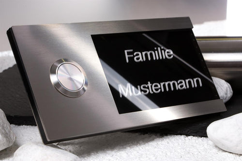 Moderne Türklingel aus Edelstahl - schwarz