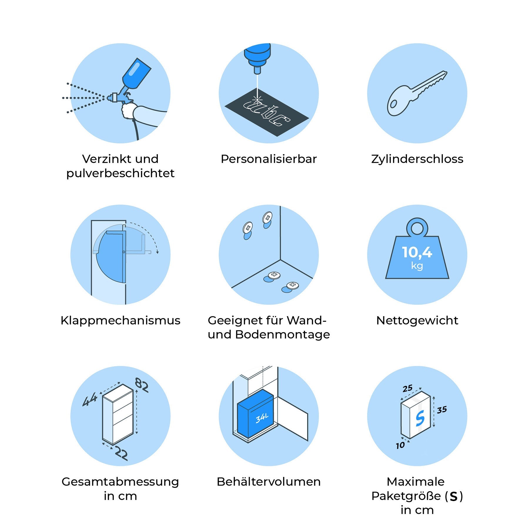 Metzler Paketbox mit Pflanzdach | Anthrazit RAL 7016 | personalisiert mit Gravur | Edelstahl-Namensschild | rostfrei & massiv | Avalon 2
