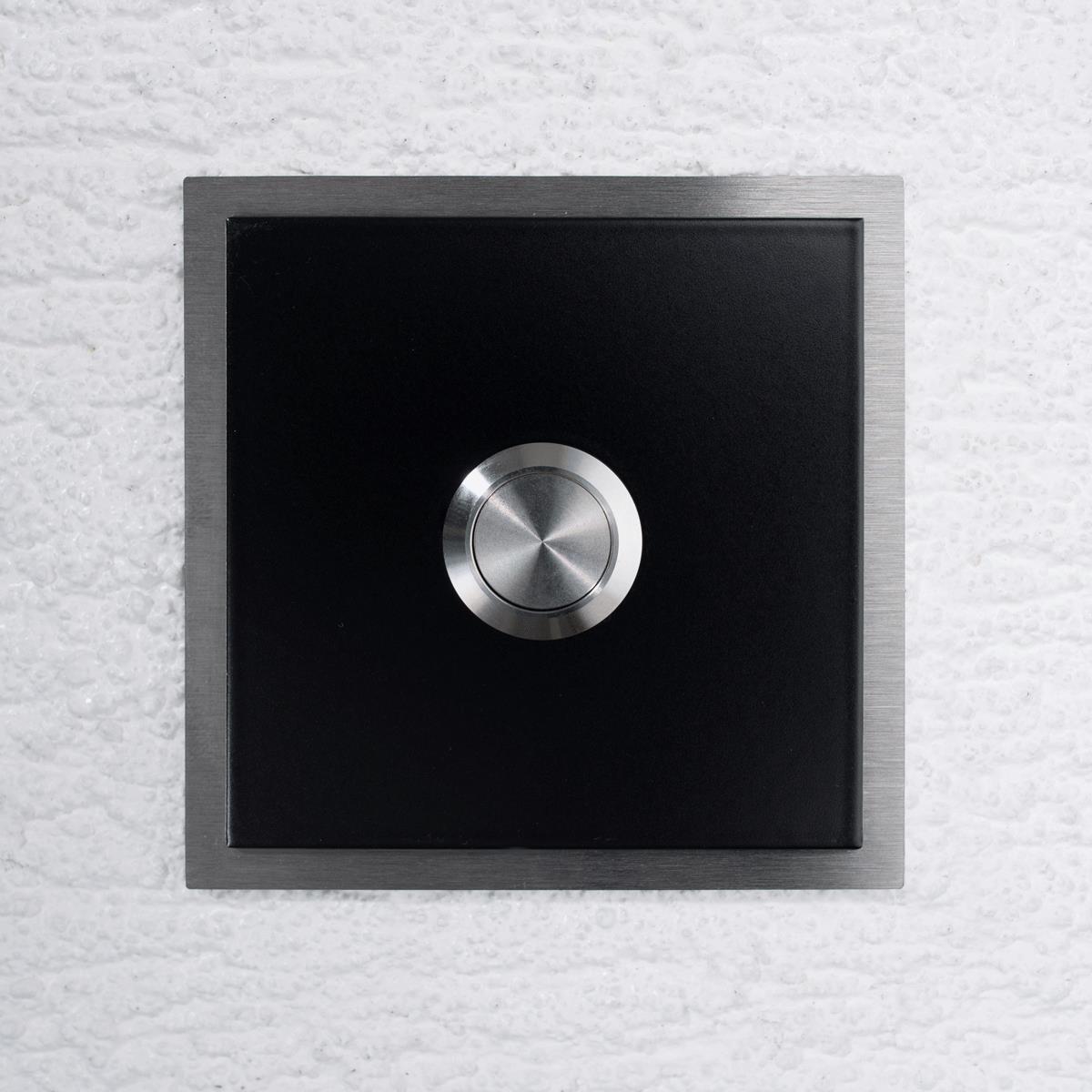 Edelstahl Türklingel RAL9017 schwarz 80x80mm