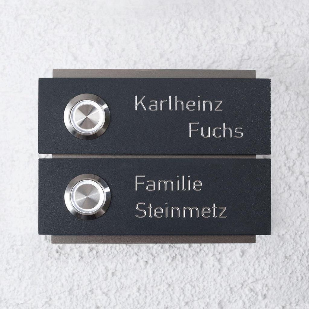 Moderne Türklingel für Mehrfamilienhäuser aus Edelstahl