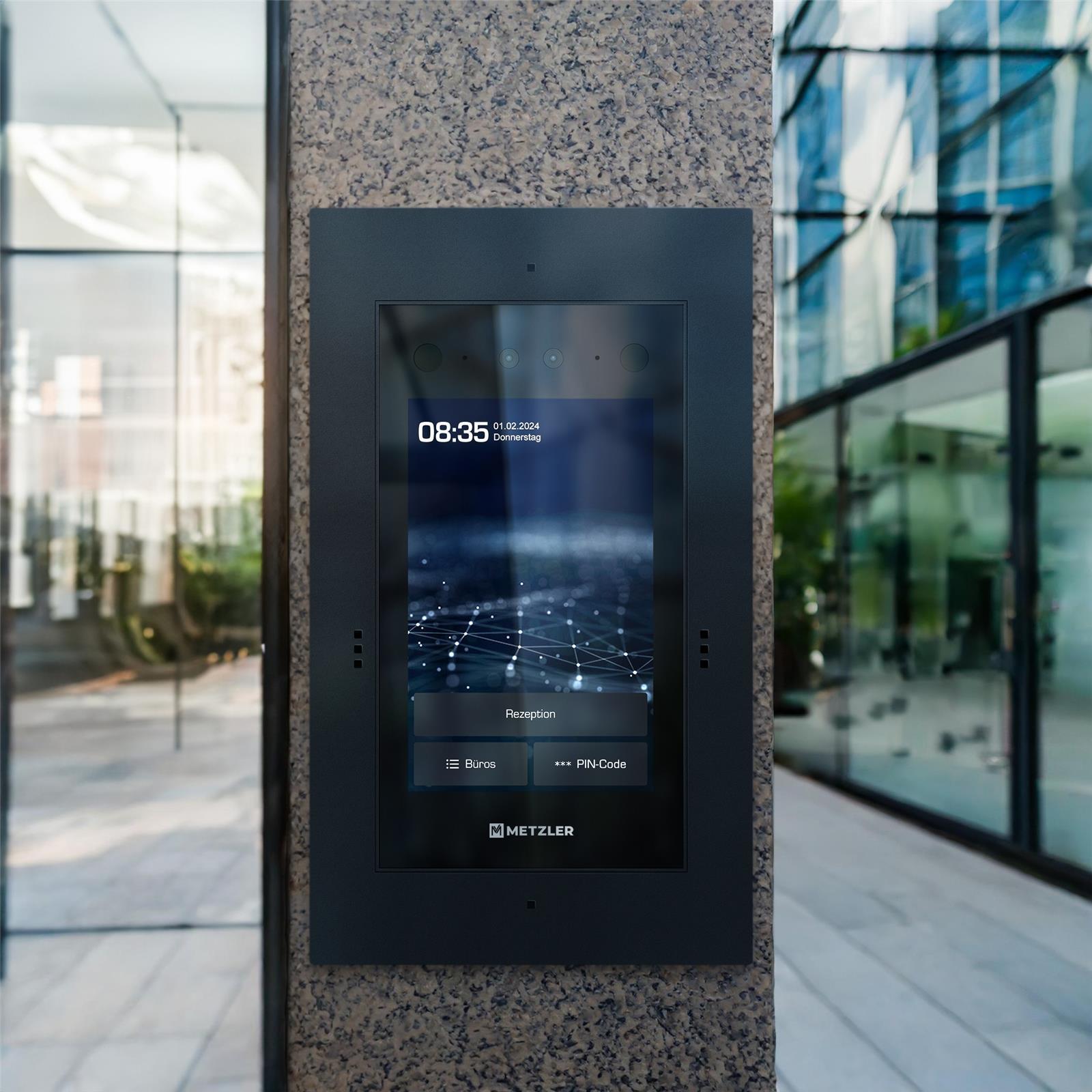 Metzler Türsprechanlage mit Kamera | Gesichtserkennung | Touch-Display | Live-HD-Video | Ein- und Mehrfamilien | SDM10X