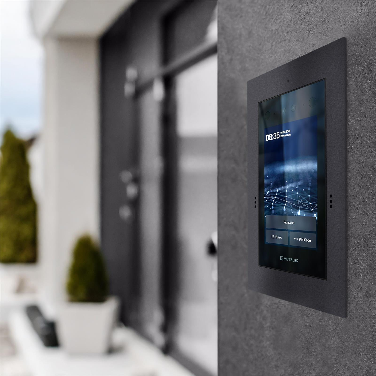 Metzler Türsprechanlage mit Kamera | Gesichtserkennung | Touch-Display | Live-HD-Video | Ein- und Mehrfamilien | SDM10X