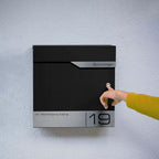 Metzler Briefkasten mit Funkklingel | personalisiert mit Gravur | Edelstahl-Namensschild | mit Zeitungsfach | Siebert