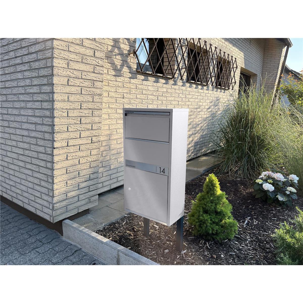 Metzler Paketbox | personalisiert mit Gravur | Edelstahl-Namensschild | rostfrei & massiv | Avalon 1
