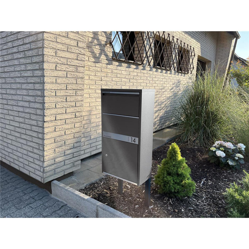 Metzler Paketbox | personalisiert mit Gravur | Edelstahl-Namensschild | rostfrei & massiv | Avalon 1