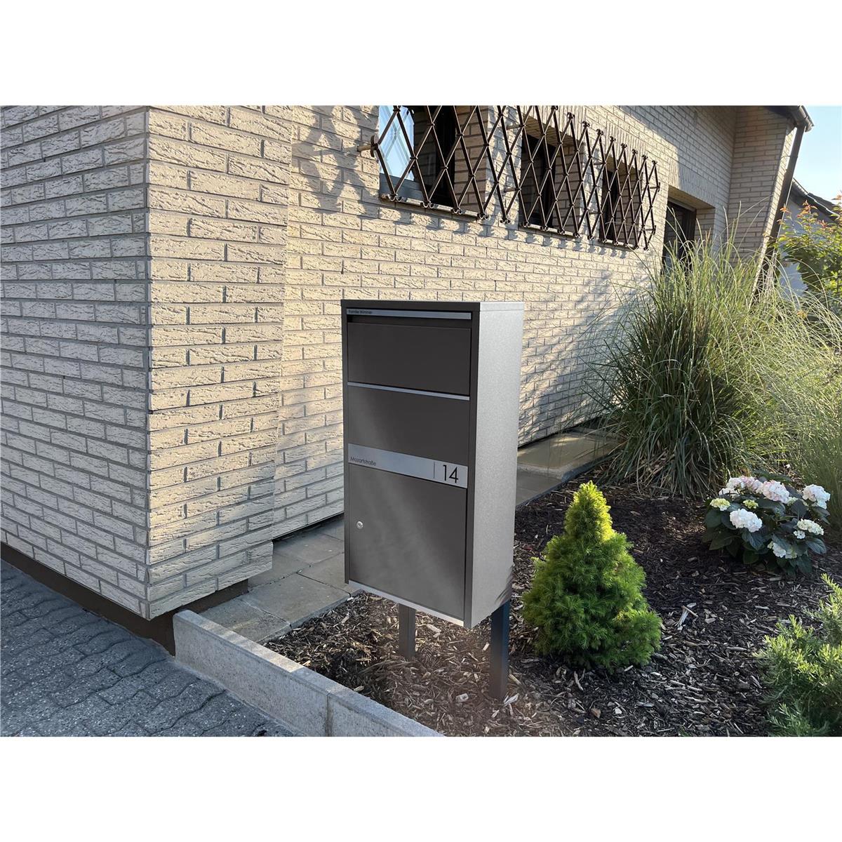 Metzler Paketbox | personalisiert mit Gravur | Edelstahl-Namensschild | rostfrei & massiv | Avalon 1