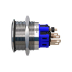 Metzler - Drucktaster 25mm - LED Ringbeleuchtung RGB - IP67 IK10 - Edelstahl - Flach - Lötkontakte