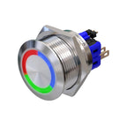Metzler - Drucktaster 25mm - LED Ringbeleuchtung RGB - IP67 IK10 - Edelstahl - Flach - Lötkontakte