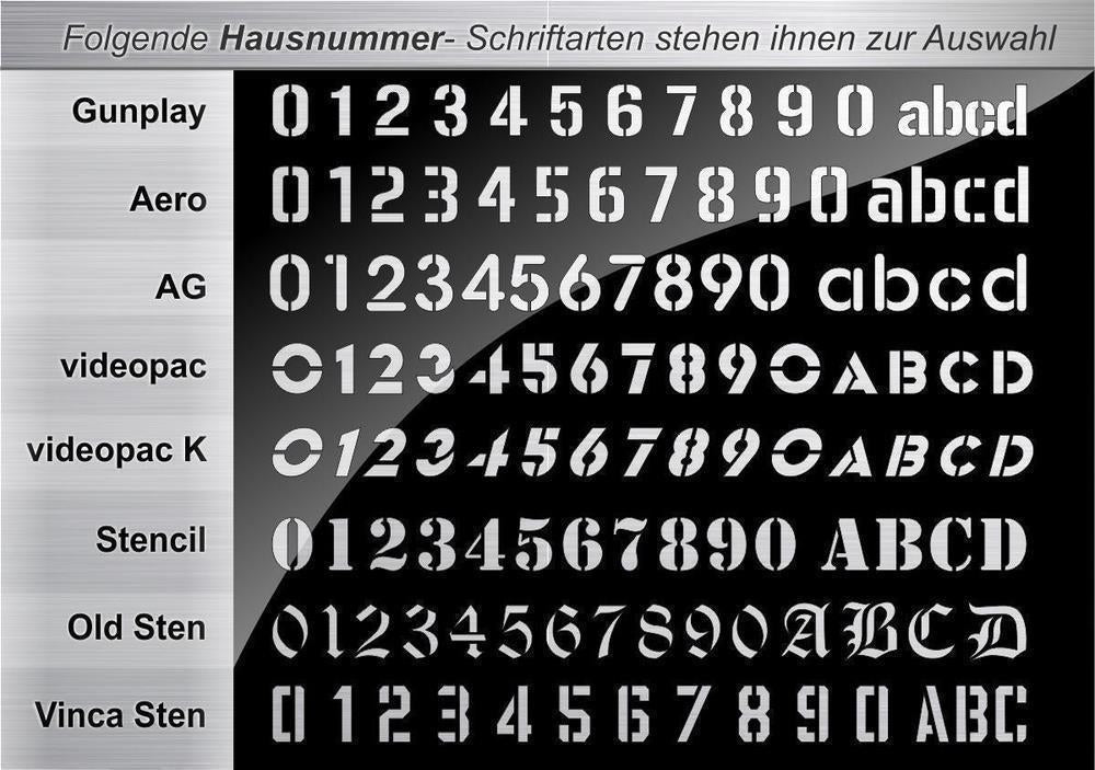 Hausnummer aus Edelstahl Anthrazit hochglanz