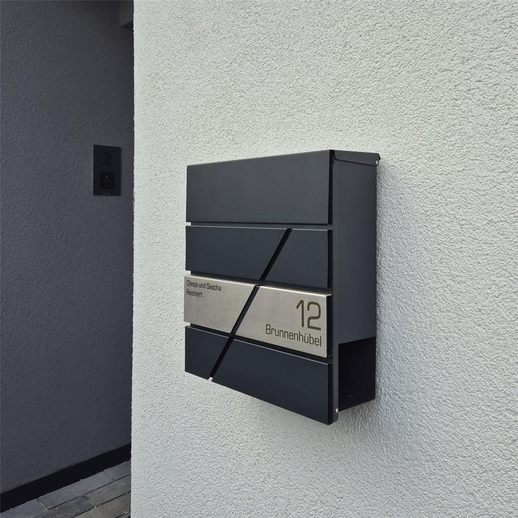 Metzler Briefkasten Design Anthrazit Edelstahl | Zeppelin
