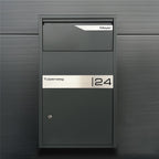 Metzler Paketbox | personalisiert mit Gravur | Edelstahl-Namensschild | rostfrei & massiv | Avalon 2