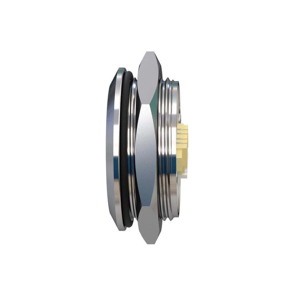 Metzler - Drucktaster 22mm - LED Ringbeleuchtung Blau - IP67 IK10 - Edelstahl - Flach -  Kabelanschluss