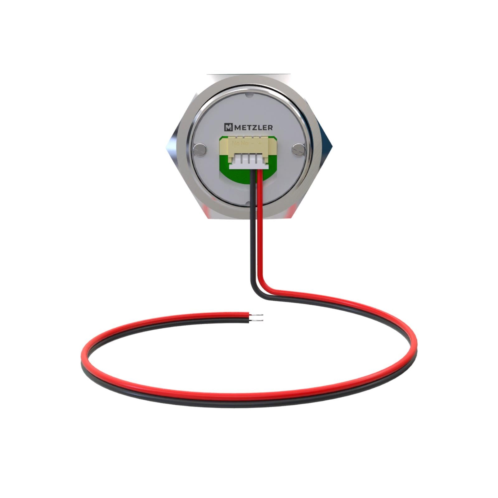 Metzler - Drucktaster 22mm - IP67 IK10 - Edelstahl - Flach -  Kabelanschluss