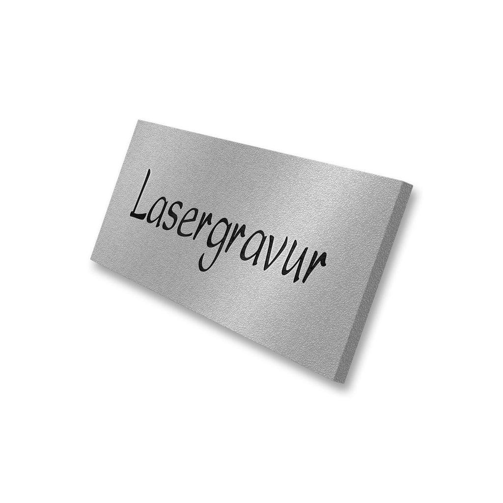 Metzler Namensschild Briefkastenschild aus Edelstahl | 8,5 x 3 cm