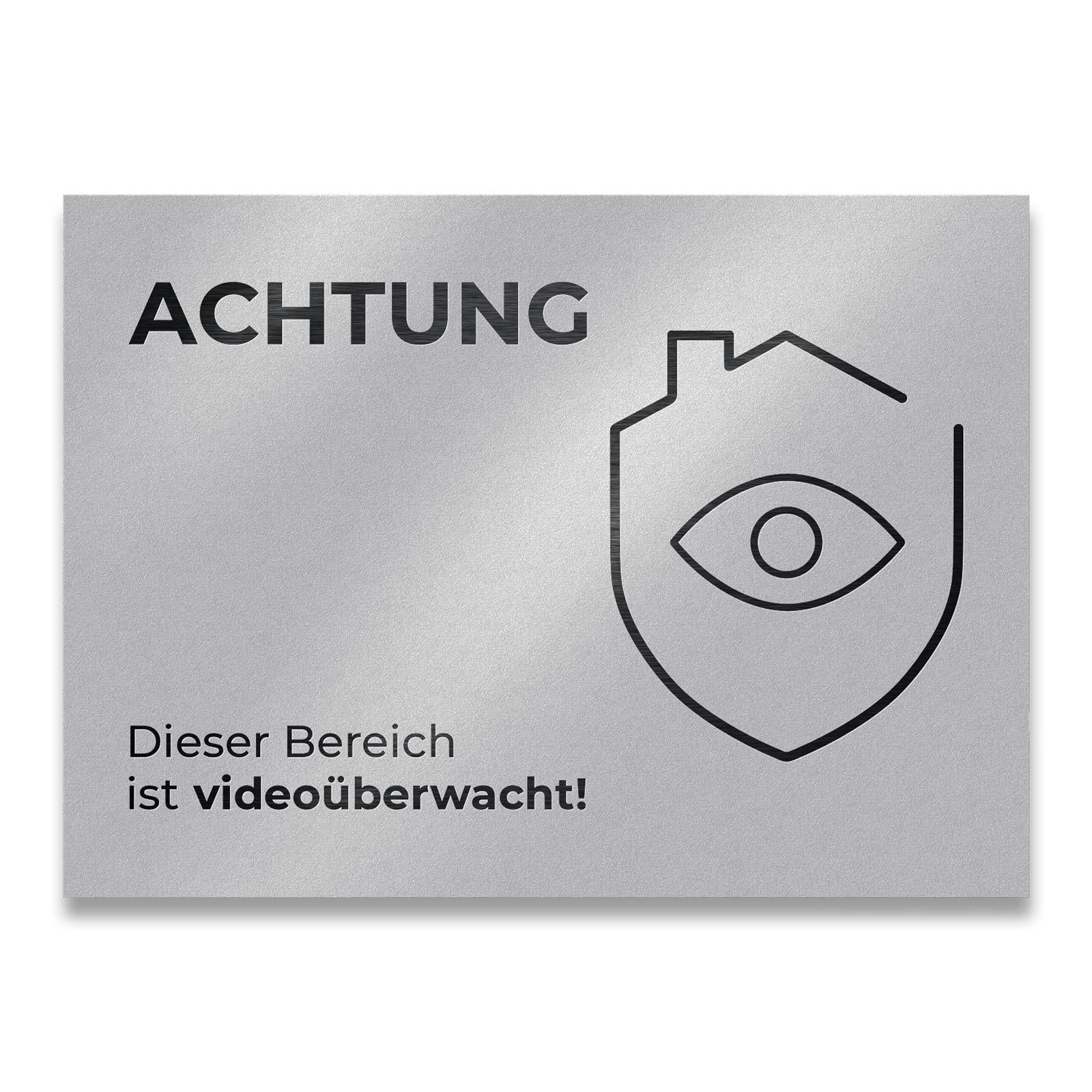Hinweisschild - Achtung Dieser Bereich ist videoüberwacht - aus Edelstahl