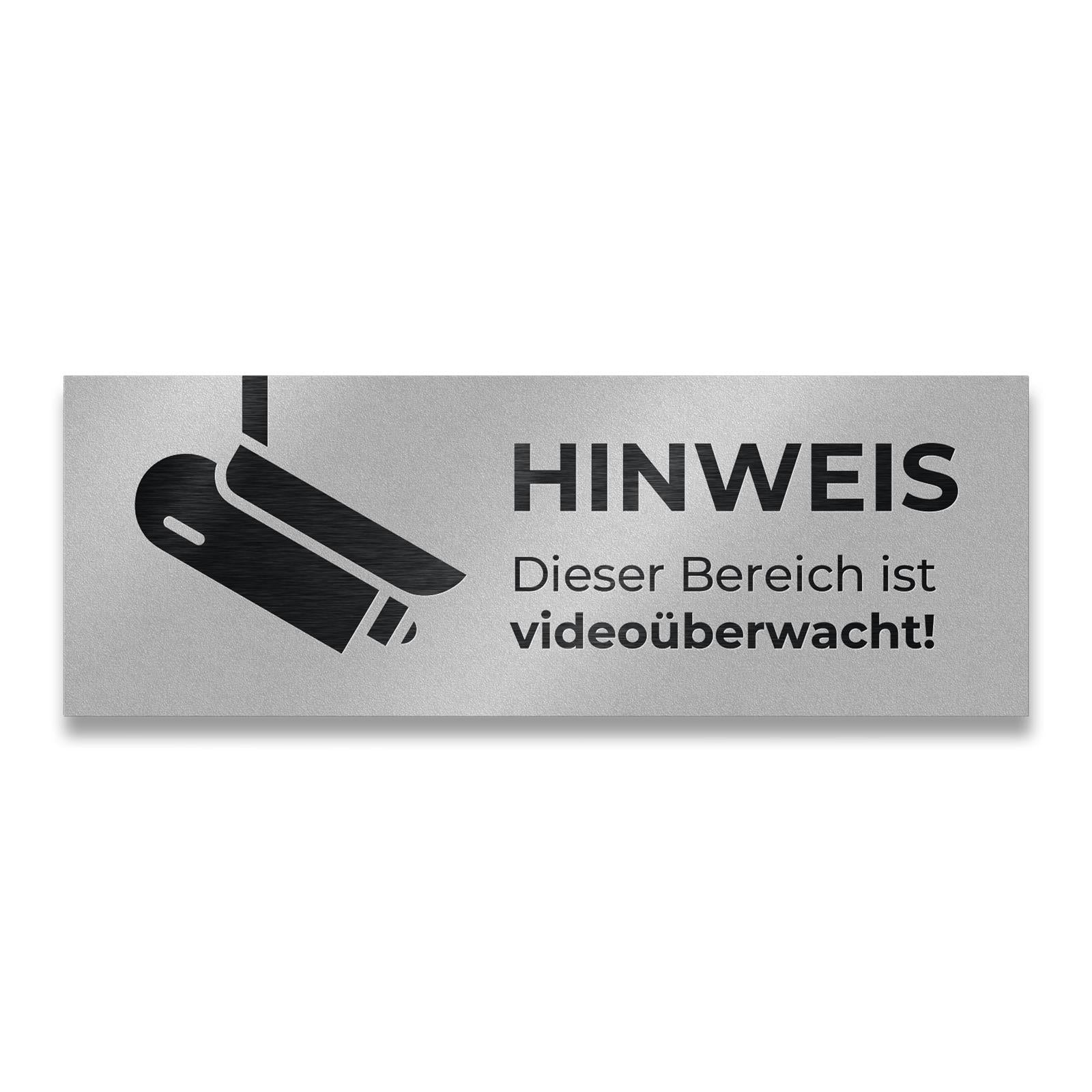 Hinweisschild - Dieser Bereich ist videoüberwacht - aus Edelstahl