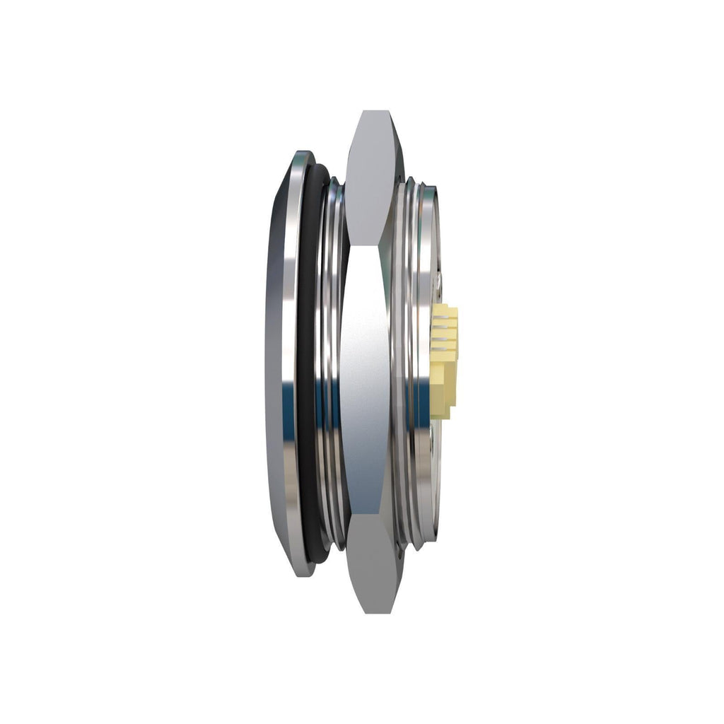 Metzler - Drucktaster 25mm - LED Ringbeleuchtung Gelb - IP67 IK10 - Edelstahl - Flach -  Kabelanschluss