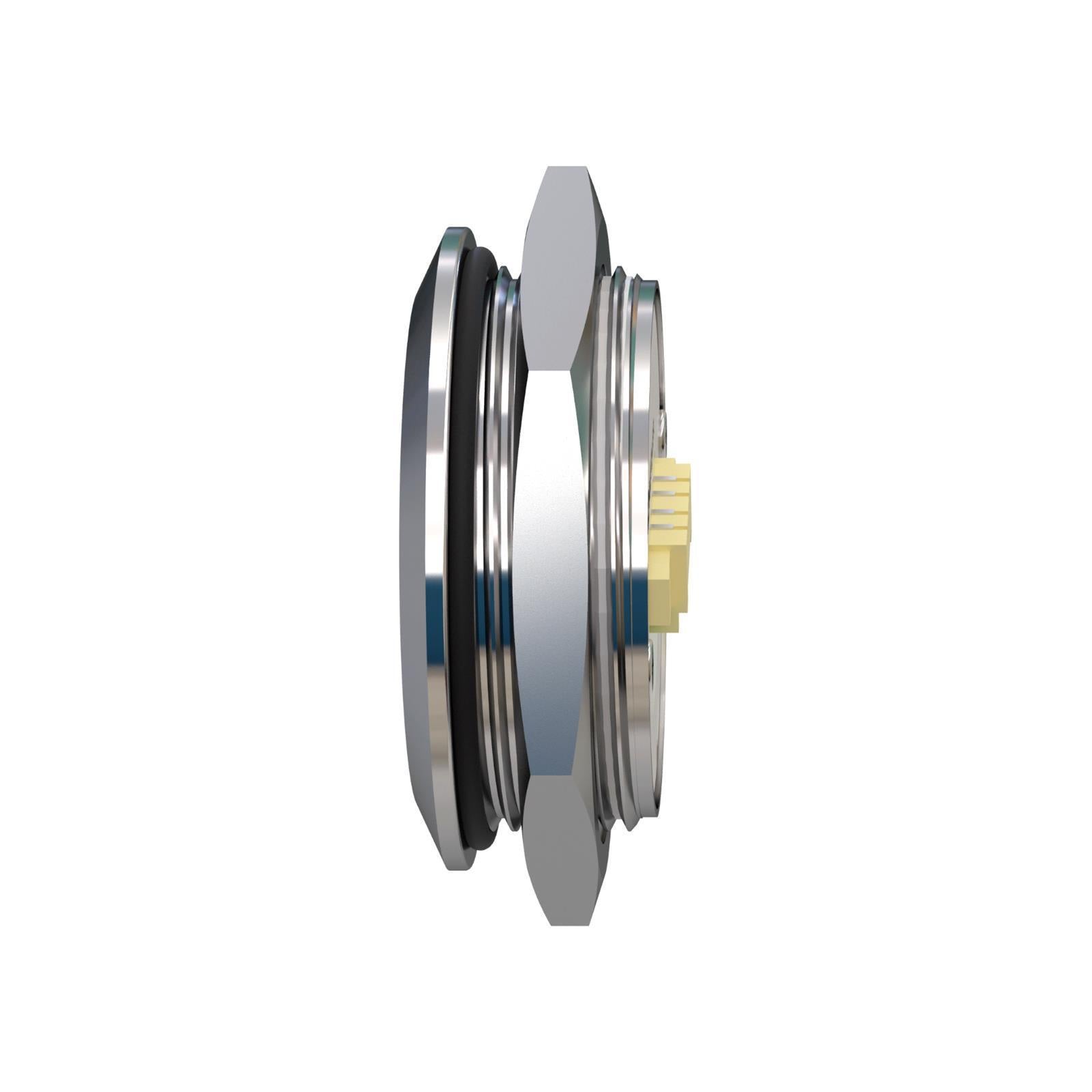 Metzler - Drucktaster 25mm - LED Ringbeleuchtung Gelb - IP67 IK10 - Edelstahl - Flach -  Kabelanschluss
