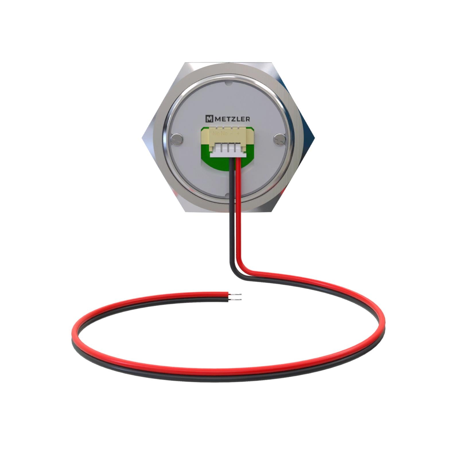 Metzler - Drucktaster 25mm - IP67 IK10 - Edelstahl - Flach -  Kabelanschluss