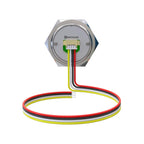 Metzler - Drucktaster 25mm - LED Ringbeleuchtung Rot - IP67 IK10 - Edelstahl - Flach -  Kabelanschluss