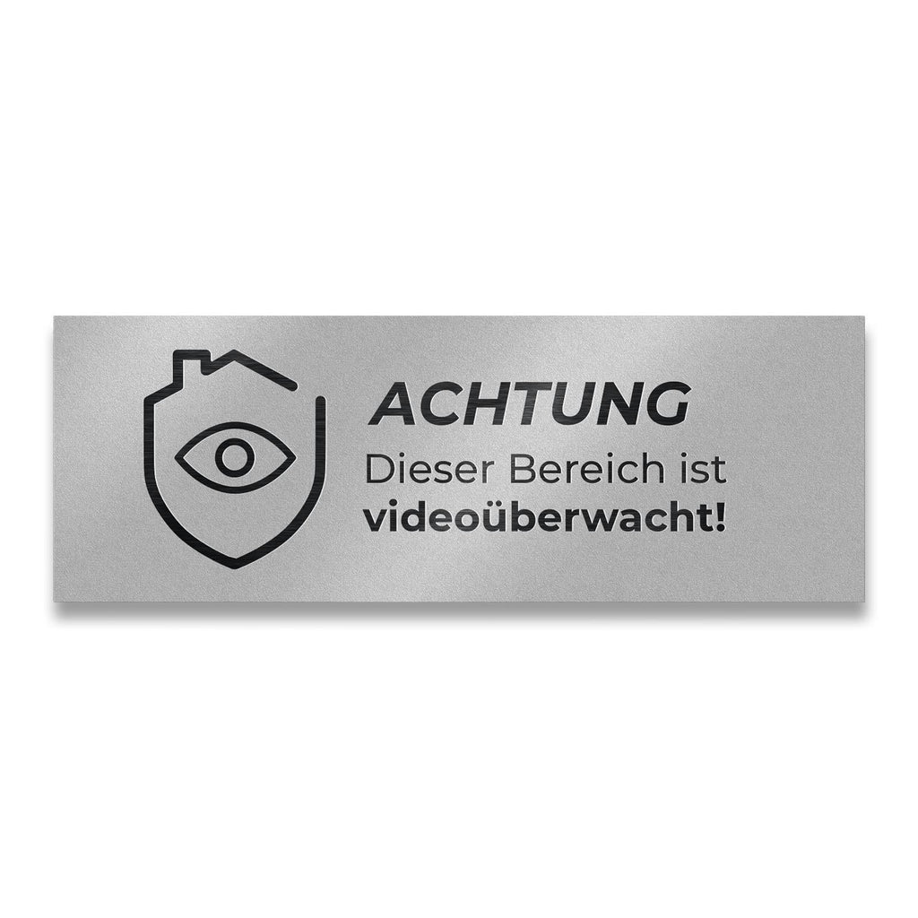 Hinweisschild - Achtung Dieser Bereich ist videoüberwacht - aus Edelstahl