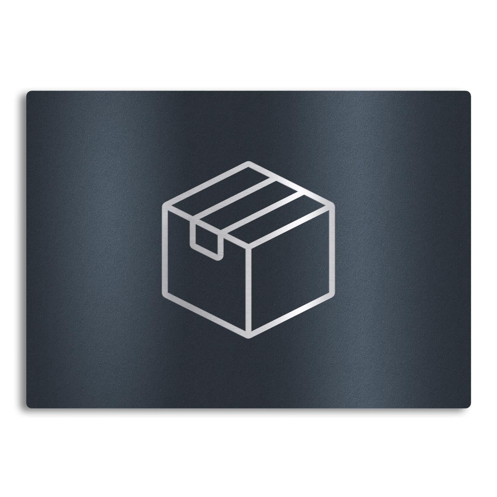 Metzler Edelstahlschild mit Paketsymbol für Paketboxen