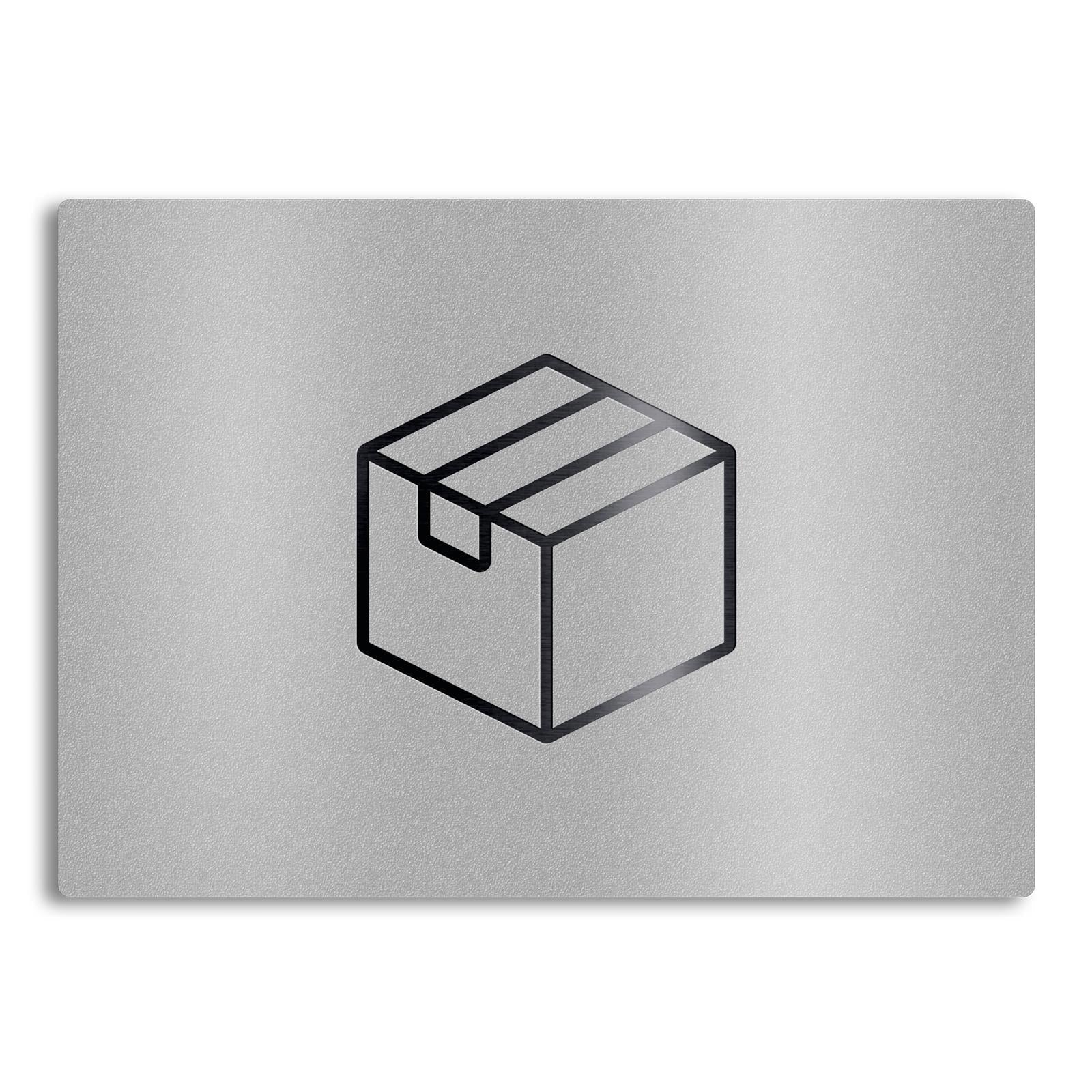 Metzler Edelstahlschild mit Paketsymbol für Paketboxen
