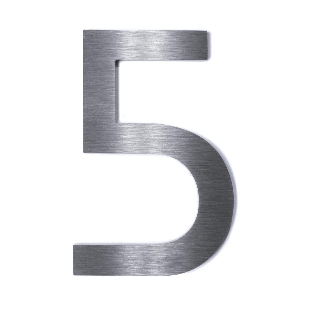 Hausnummer aus Edelstahl V2A, Schriftart Bauhaus